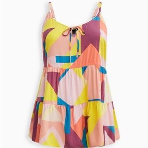 Torrid Challis tiered tie front cami